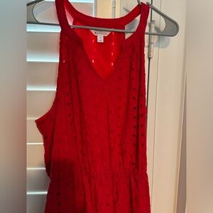 Market Spruce Red eyelet dress